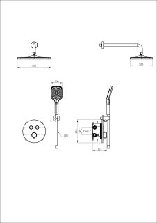 Душевой комплект Wonzon & Woghand WW-D2017-A-CR с термостатом хром