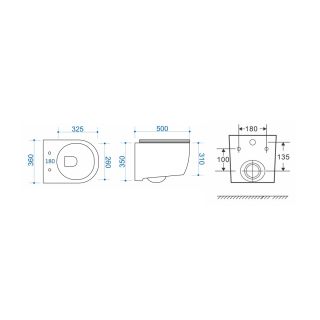 Унитаз подвесной Maretti Eleganza безободковый с микролифтом, EN10PBM10-844, белый
