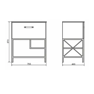 Тумба с раковиной Comforty Бредфорд  00-00013442 75.5 см белый графит Тумба с раковиной Comforty Бредфорд  00-00013442 75.5 см белый графит