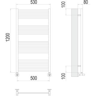 Полотенцесушитель водяной Terminus Сицилия 4670078530813 П18 50х120 см хром