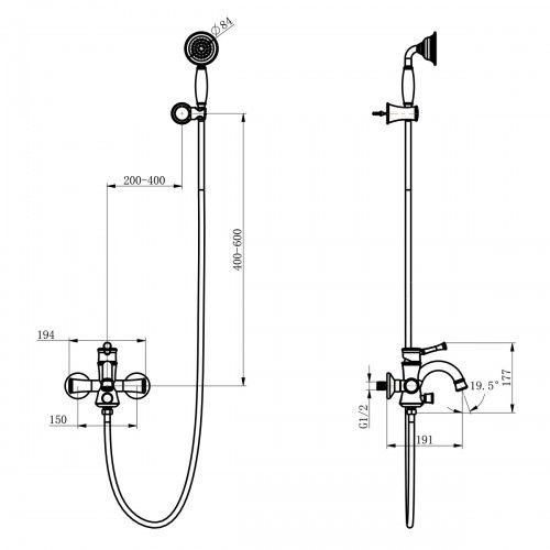 Смеситель для ванны Lemark PERETTO LM6302RB