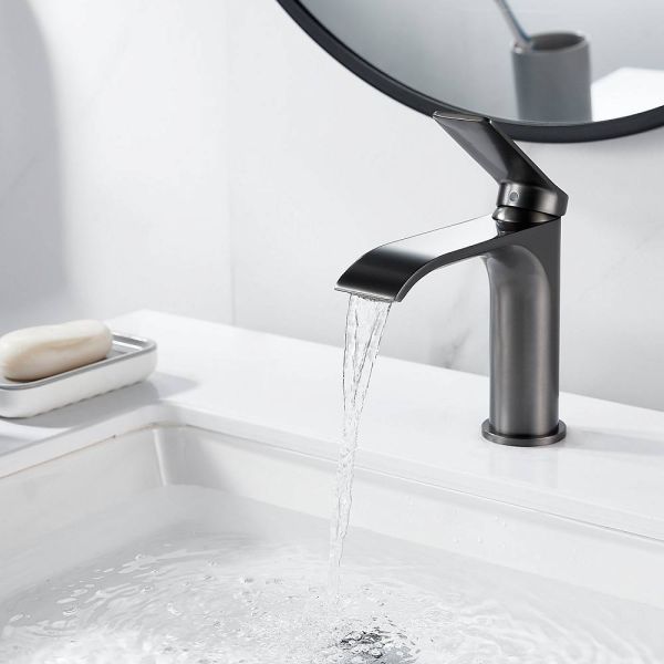 Смеситель для раковины Shevanik S4101T оружейная сталь