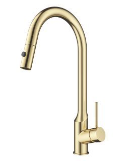 Смеситель для кухни Wonzon & Woghand WW-A21252-BG с выдвижным изливом брашированное золото Смеситель для кухни Wonzon & Woghand WW-A21252-BG с выдвижным изливом брашированное золото