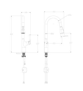Смеситель для кухни Wonzon & Woghand WW-AE54123-CR с выдвижным изливом хром Смеситель для кухни Wonzon & Woghand WW-AE54123-CR с выдвижным изливом хром