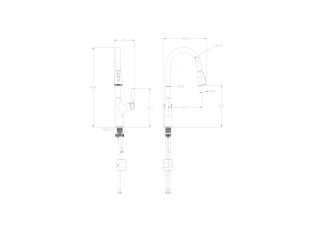 Смеситель для кухни Wonzon & Woghand WW-AE54123-MB с выдвижным изливом чёрный матовый Смеситель для кухни Wonzon & Woghand WW-AE54123-MB с выдвижным изливом чёрный матовый