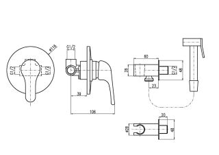 Гигиенический душ со смесителем Rav Slezak Sazava SA042 хром Гигиенический душ со смесителем Rav Slezak Sazava SA042 хром