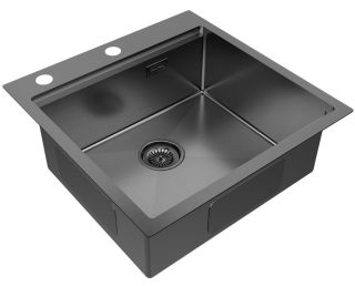Мойка кухонная Paulmark Kroner-Pro PM705151-GM воронёная сталь Мойка кухонная Paulmark Kroner-Pro PM705151-GM воронёная сталь