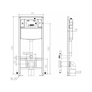 Инсталляция для подвесного унитаза Maretti AC11P4769, без клавиши Инсталляция для подвесного унитаза Maretti AC11P4769, без клавиши
