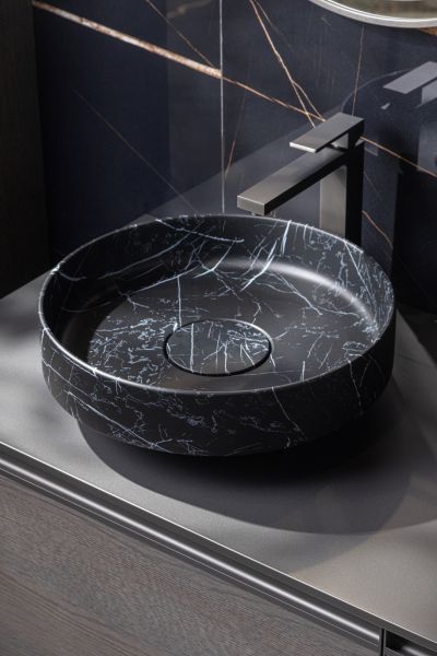 Раковина накладная Armadi Art Sole Corian 801-NM 40 см Nero Marquina