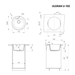 Кухонная мойка Ulgran Classic U-102-341 ультра-белый Кухонная мойка Ulgran Classic U-102-341 ультра-белый