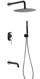 Душевая система Boheme Uno 464-2-BCR чёрный/хром Душевая система Boheme Uno 464-2-BCR чёрный/хром