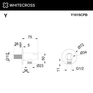 Шланговое подключение с держателем Whitecross Y1015CPB брашированная медь