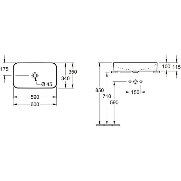 Villeroy&Boch Finion 60 Накладная раковина 414361R1