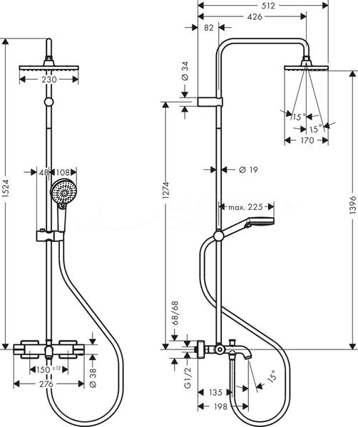 Душевая стойка Hansgrohe Vernis Shape 26284000