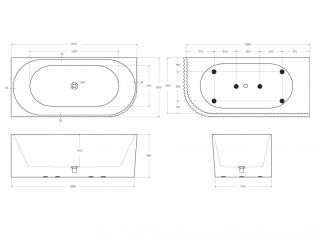 Акриловая ванна BelBagno BB714-1700-800-L 170x80 см белый
