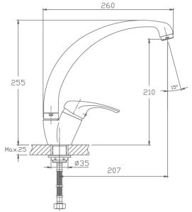 Смеситель для кухни Haiba HB4113-7 чёрный
