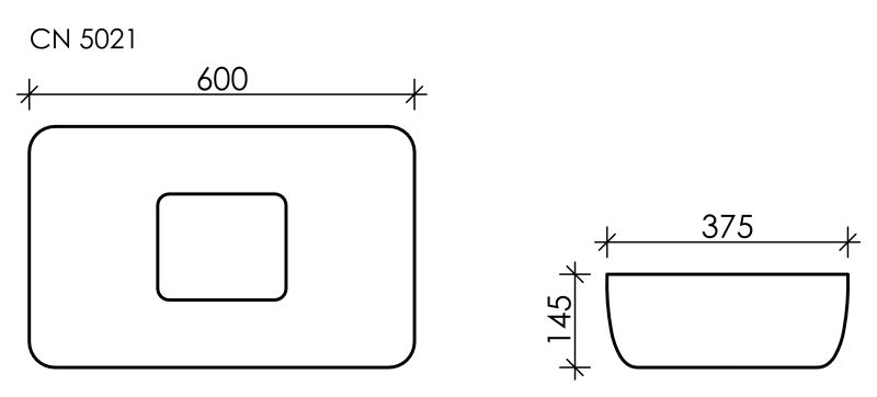 Раковина Ceramica Nova Element CN5021 60см с керамической накладкой на сливное отверстие белый