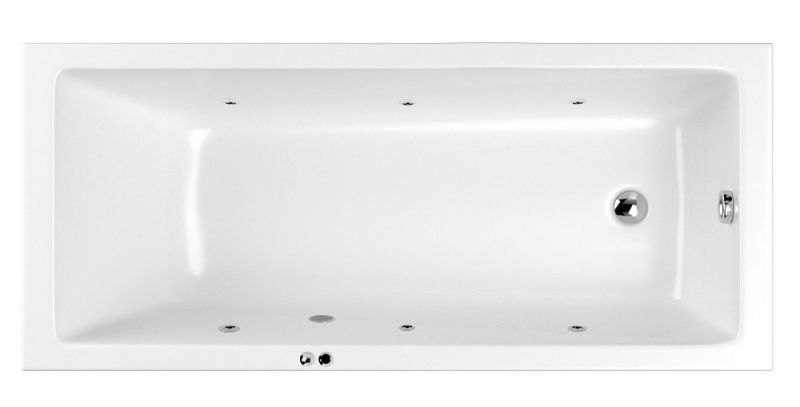 Гидромассажная ванна Whitecross Wave Slim 0111.160080.100.SOFT.CR 160x80см Soft хром