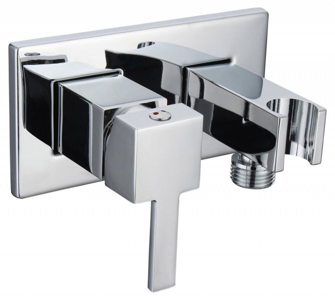 Смеситель для душа и гигиенического душа со штуцером с держателем, хром Cezares CZR-DA6-01