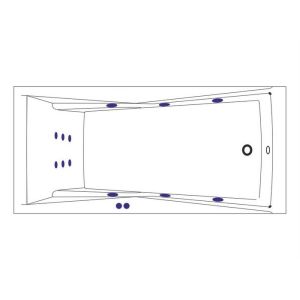 Гидромассажная ванна WHITECROSS Palace 0104.180080.100.LINE.BR 180x80 см Line бронза