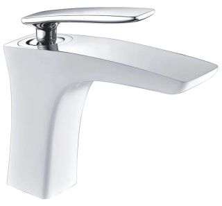 Смеситель для раковины Rose R2701F белый/хром Смеситель для раковины Rose R2701F белый/хром