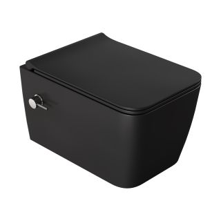 Подвесной унитаз Boheme Zen 967-SET-2-B безободковый с функцией биде чёрный матовый Подвесной унитаз Boheme Zen 967-SET-2-B безободковый с функцией биде чёрный матовый