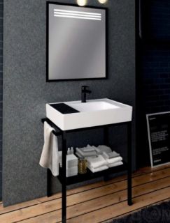 Зеркало с подсветкой Creavit Arya AR065-A.SS 65 см чёрный