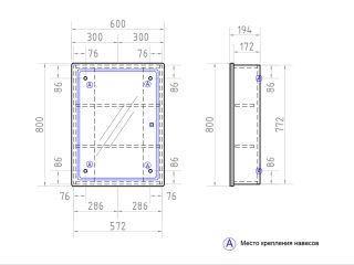 Зеркальный шкаф Geometry 600 с LED подсветкой