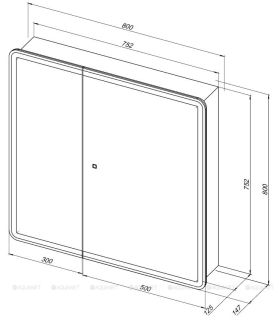 Зеркальный шкаф с подсветкой Aquanet Оптима 311862 80 см