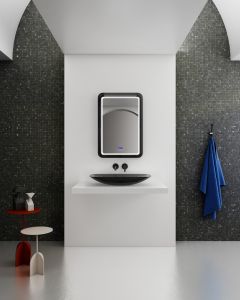 Зеркало с подсветкой ABBER Kristall 55см чёрный AT6701Onyx
