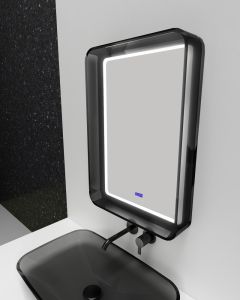 Зеркало с подсветкой ABBER Kristall 55см чёрный AT6701Onyx