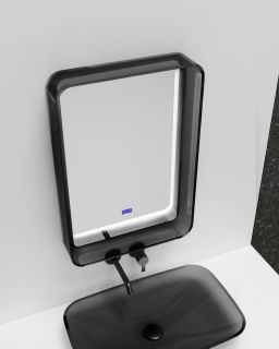 Зеркало с подсветкой ABBER Kristall 55см чёрный AT6701Onyx Зеркало с подсветкой ABBER Kristall 55см чёрный AT6701Onyx