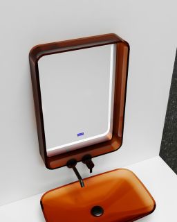 Зеркало с подсветкой ABBER Kristall AT6701Opal 55см коричневый Зеркало с подсветкой ABBER Kristall AT6701Opal 55см коричневый