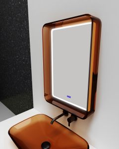 Зеркало с подсветкой ABBER Kristall AT6701Opal 55см коричневый