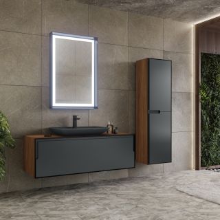 Зеркало ORKA 3000325 Craft 60x90 c LED подсветкой антрацит матовый