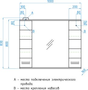 Зеркальный шкаф Style Line Ирис ЛС-00000175