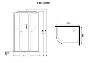 Душевая кабина Niagara Eco E120/80/26L/MT Левая