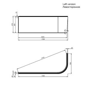 Панель фронтальная для ванны Am.Pm X-Joy W94A-170L70W-P 170 см белый