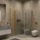 Душевой уголок на монопетле by Deonria U-80-79-6-T-G 80x79см золото/прозрачный