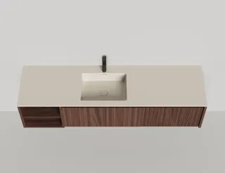 Подвесная тумба Salini Domino 27D218ONA 180см шпон с открытой полкой Onda Plus