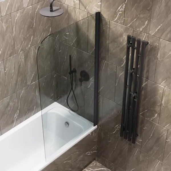 Шторка на ванну на монопетле by Deonria C-140-70-6-T-B 70см чёрный/прозрачный