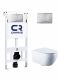 Комплект унитаза с инсталляцией CHARUS SET.125W.21.1 клавишей смыва хром