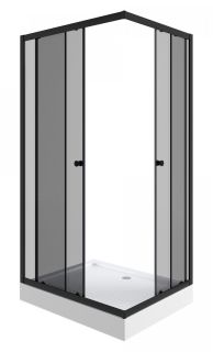 Душевой уголок Niagara NG-012-14QT с поддоном 120x80см чёрный/тонированное
