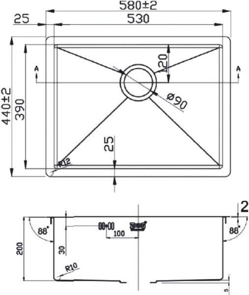Мойка кухонная Zorg Light ZL R 580440