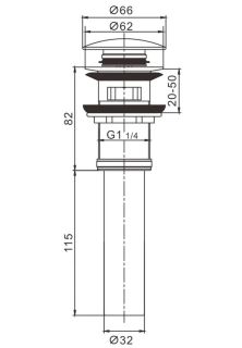 Донный клапан Rose RS12 хром Донный клапан Rose RS12 хром