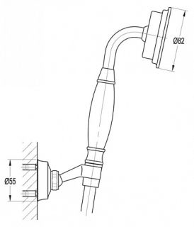 Ручной душ со шлангом и держателем, хром Cezares LIBERTY-F-KD-01