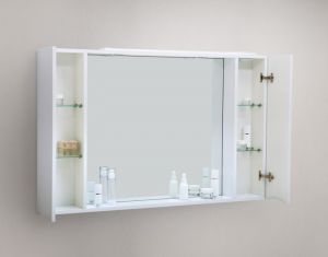 Зеркальный шкаф BelBagno с подсветкой 120x75см Bianco Lucido MARINO-SPC-1200/750-2A-BL-P