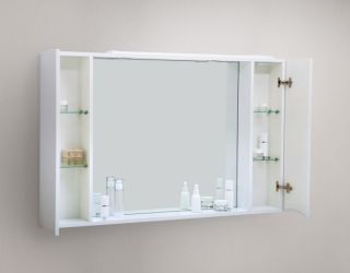 Зеркальный шкаф BelBagno с подсветкой 120x75см Bianco Lucido MARINO-SPC-1200/750-2A-BL-P