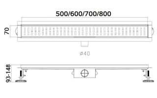 Душевой лоток Haiba HB93600-7 60см чёрный Душевой лоток Haiba HB93600-7 60см чёрный
