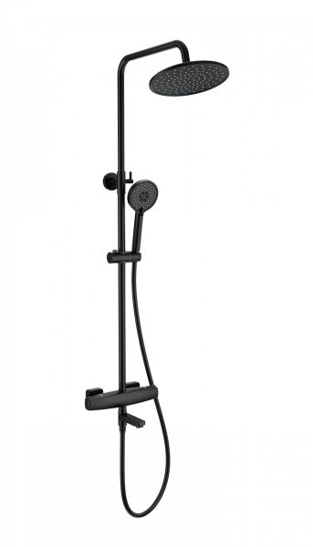 Душевая стойка Wonzon & Woghand Neo WW-B3035-A3-MB с термостатом чёрный матовый Душевая стойка Wonzon & Woghand Neo WW-B3035-A3-MB с термостатом чёрный матовый